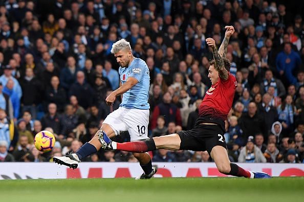 Sergio Aguero's roaring strike to give City a two-goal lead.
